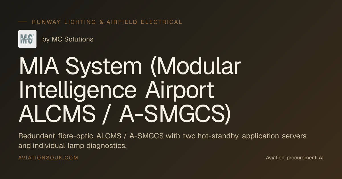 MIA System (Modular Intelligence Airport ALCMS / A-SMGCS) by MC ...