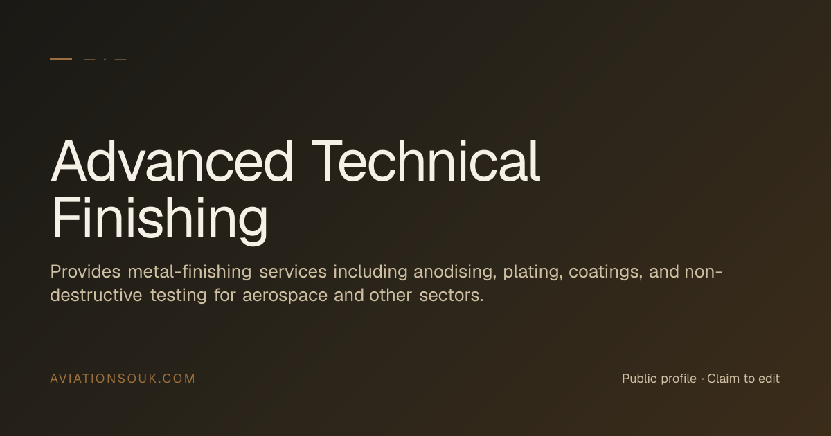 Advanced Technical Finishing — Component & Accessory MRO · aviation ...