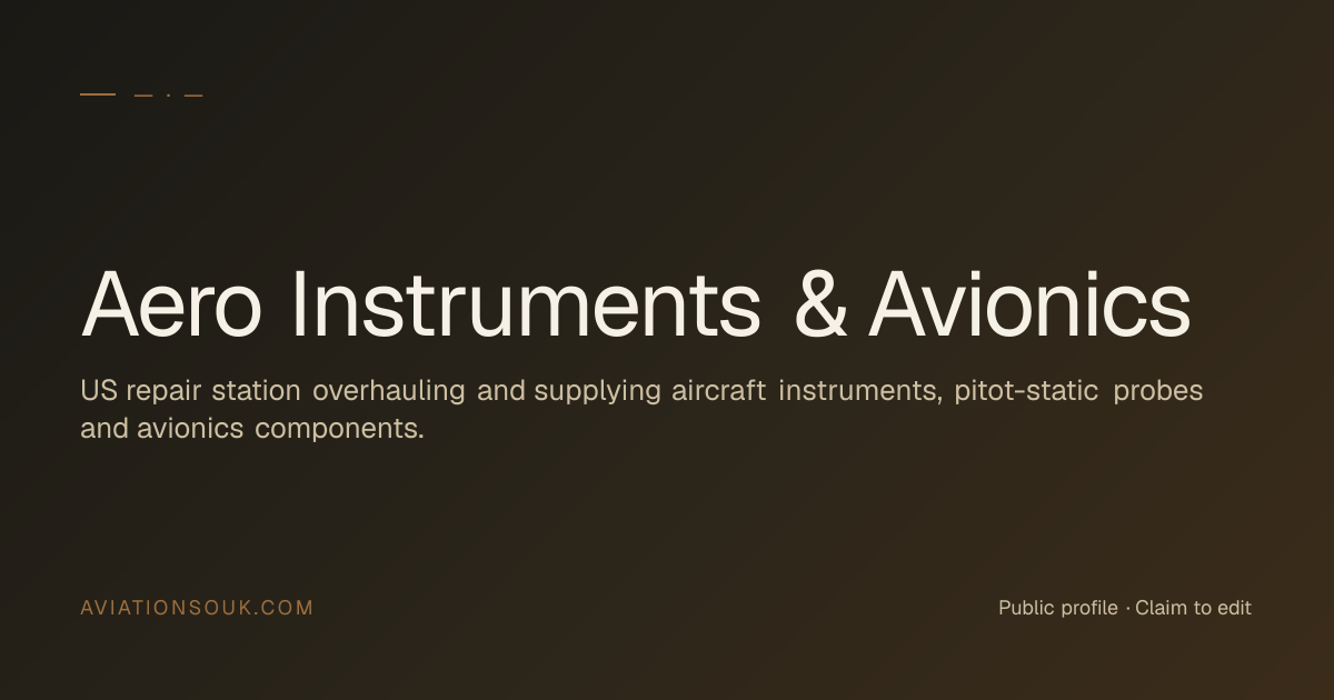 Aero Instruments & Avionics — Aircraft Spares, Parts Distribution & AOG ...