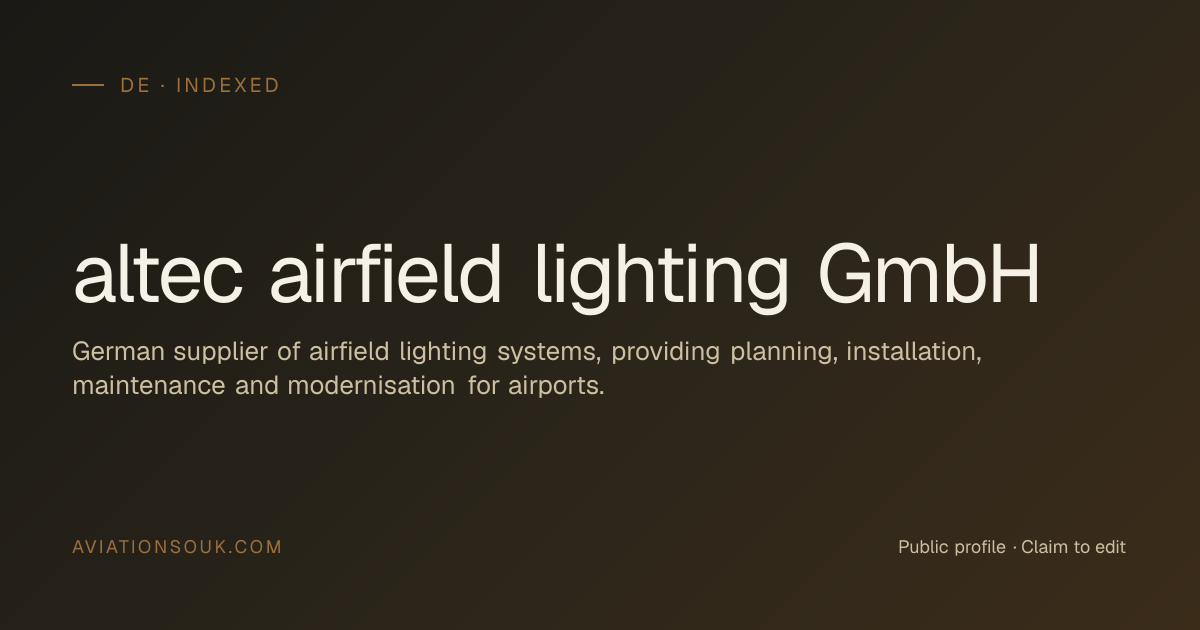 altec airfield lighting GmbH — Runway Lighting & Airfield Electrical ...