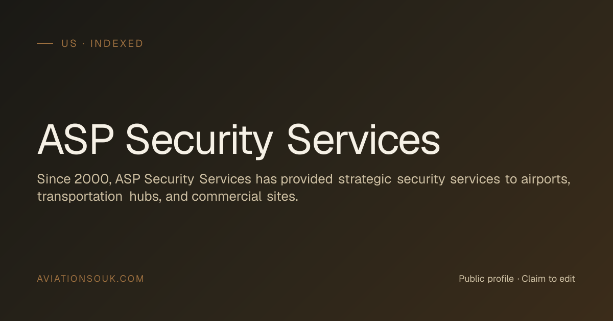 ASP Security Services — Terminal Design & Architecture · US · Aviation Souk