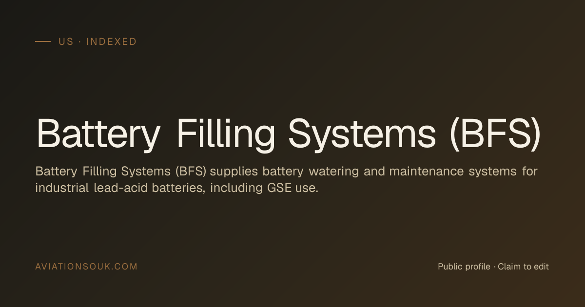 Battery Filling Systems (BFS) — GSE Electrification, Batteries ...