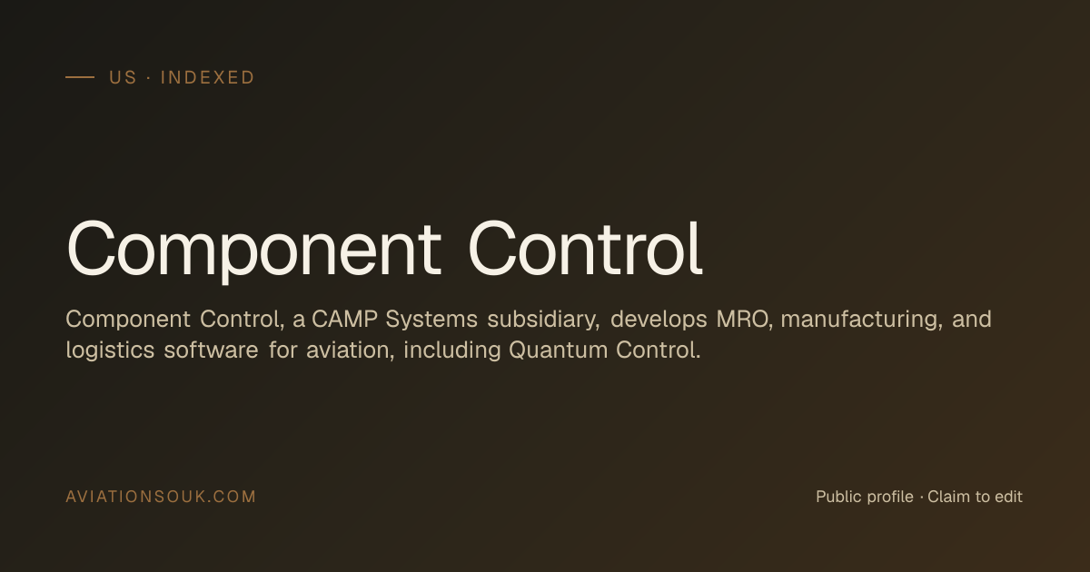 Component Control — Airport IT & Operations Systems · US · Aviation Souk