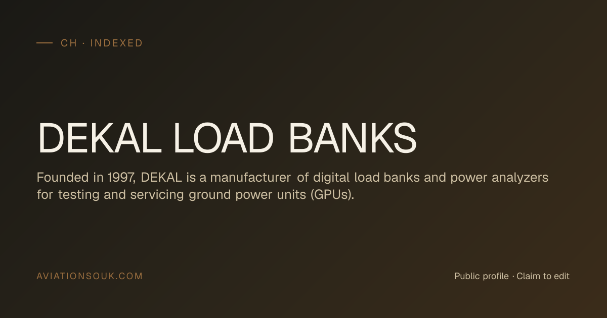 DEKAL LOAD BANKS — Ground Support Equipment (GSE) · CH · Aviation Souk