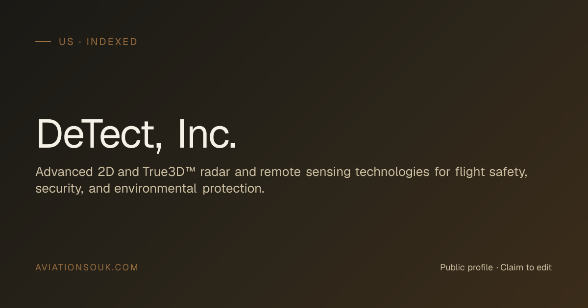 DeTect, Inc. — Air Traffic Control & Navigation Aids · US · Aviation Souk