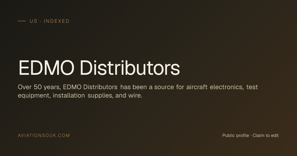 EDMO Distributors — Defence Avionics & Radar · US · Aviation Souk