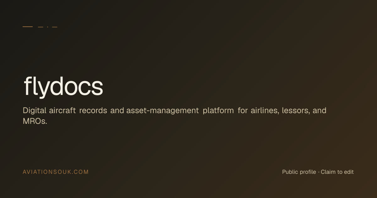 flydocs — Aviation Software & Digital Platforms · aviation supplier ...