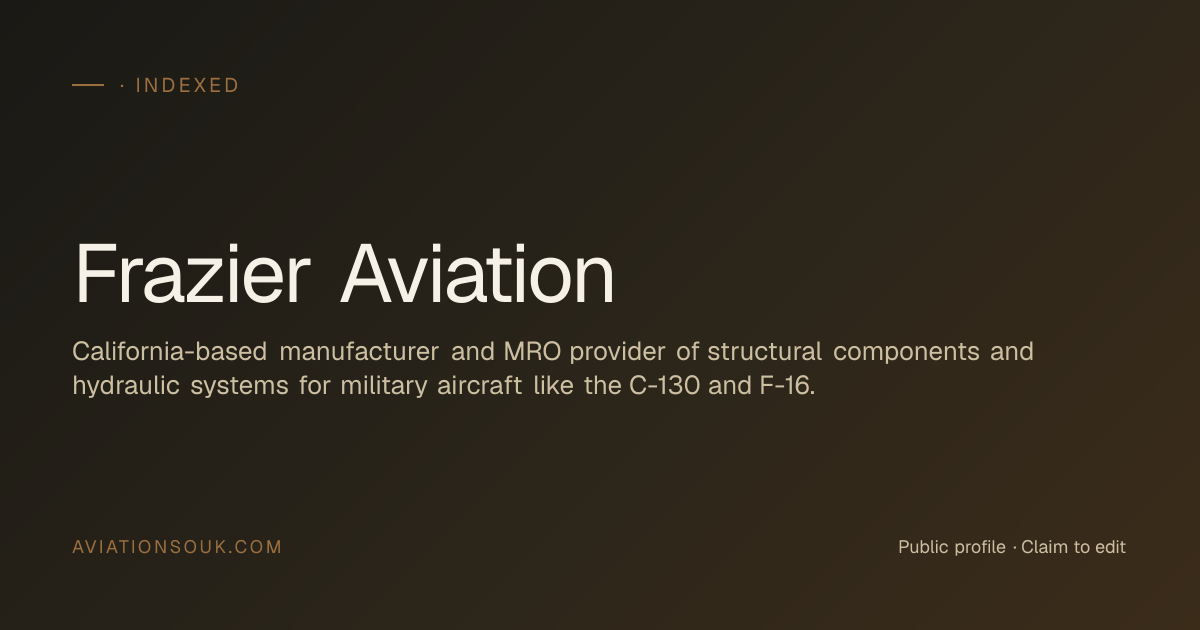 Frazier Aviation — Base & Heavy Airframe Maintenance · aviation ...