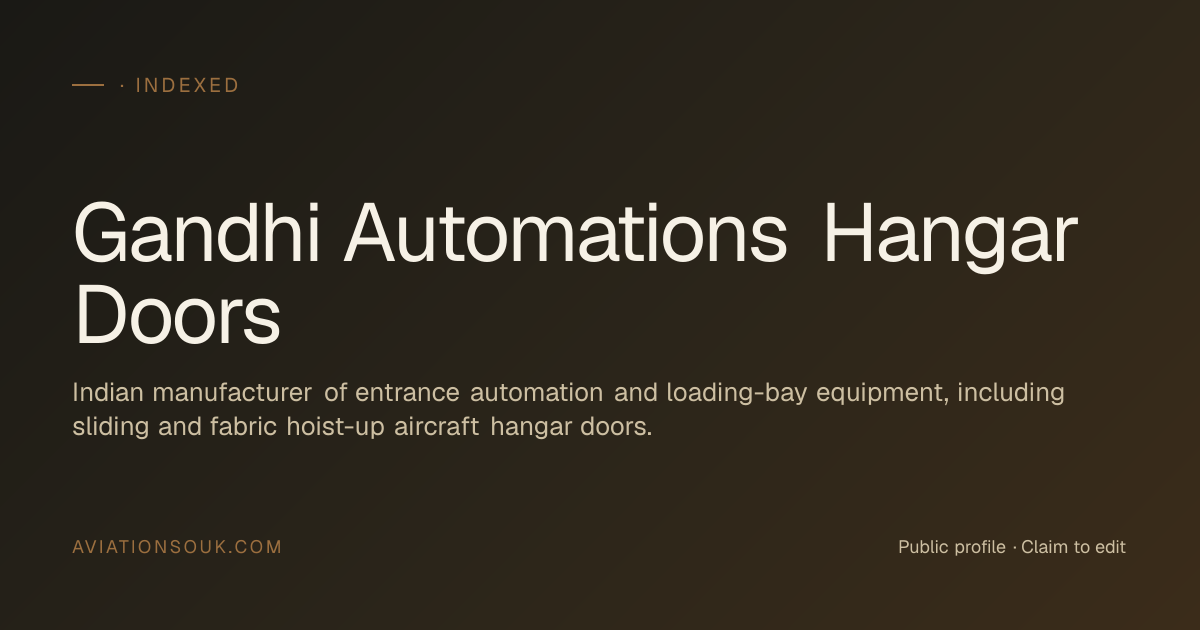 Gandhi Automations Hangar Doors — Aircraft MRO / Line Maintenance ...