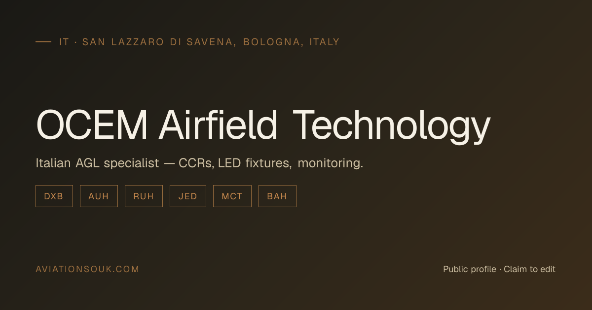 OCEM Airfield Technology — Runway Lighting & Airfield Electrical · IT ...
