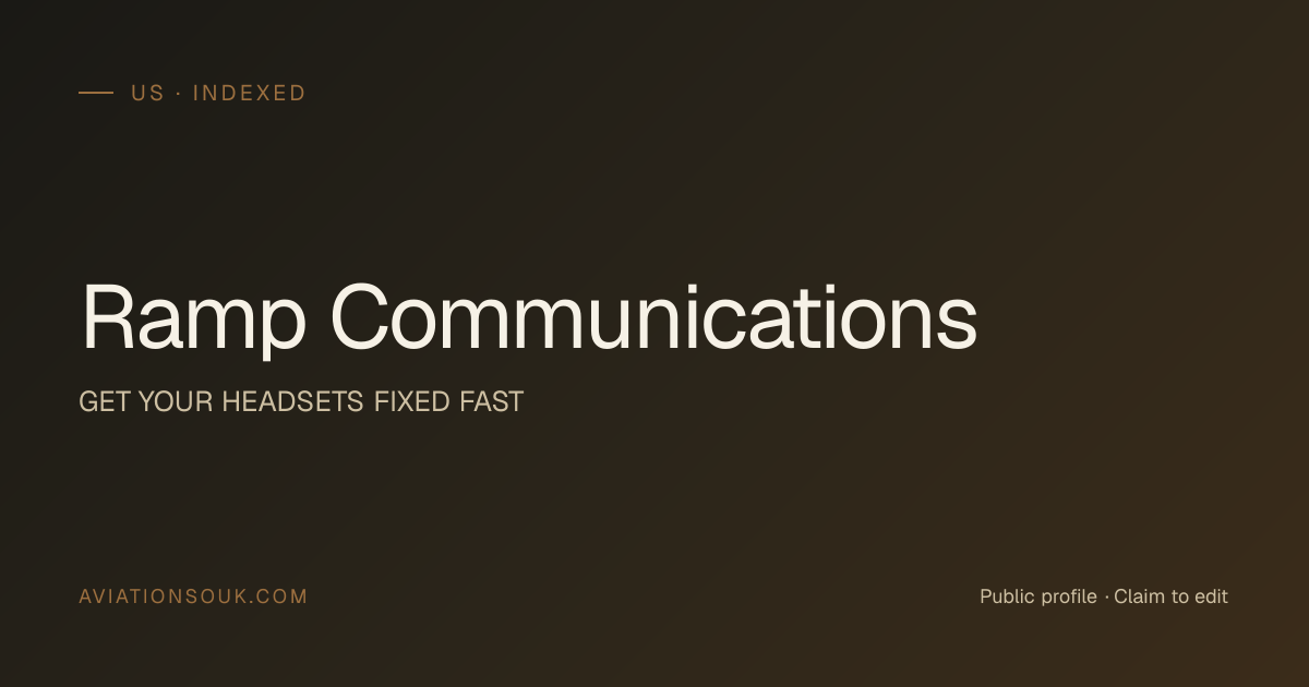 Ramp Communications — Ground Support Equipment (GSE) · US · Aviation Souk