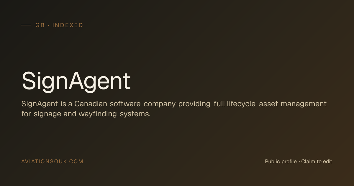 SignAgent — Signage & Wayfinding · GB · Aviation Souk