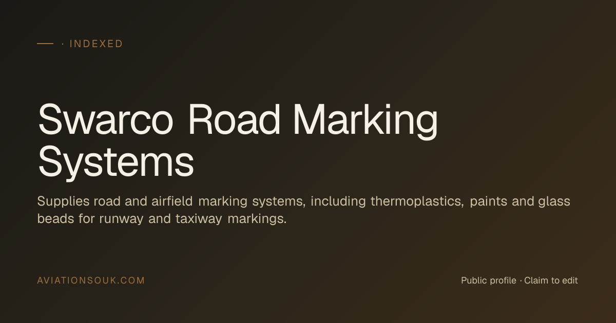 Swarco Road Marking Systems — Runway Lighting & Airfield Electrical ...