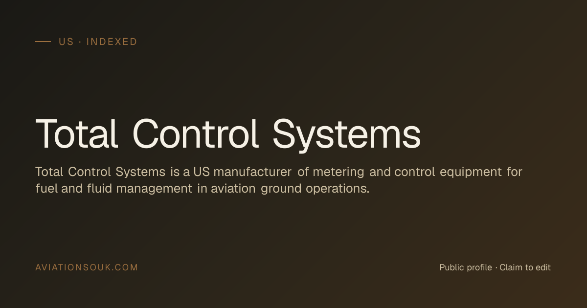 Total Control Systems — Ground Support Equipment (GSE) · US · Aviation Souk