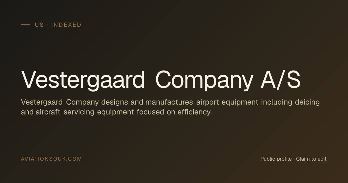 Vestergaard Company A/S — Ground Support Equipment (GSE) · US ...