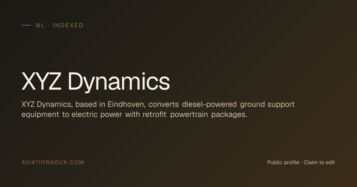XYZ Dynamics — Ground Support Equipment (GSE) · NL · Aviation Souk
